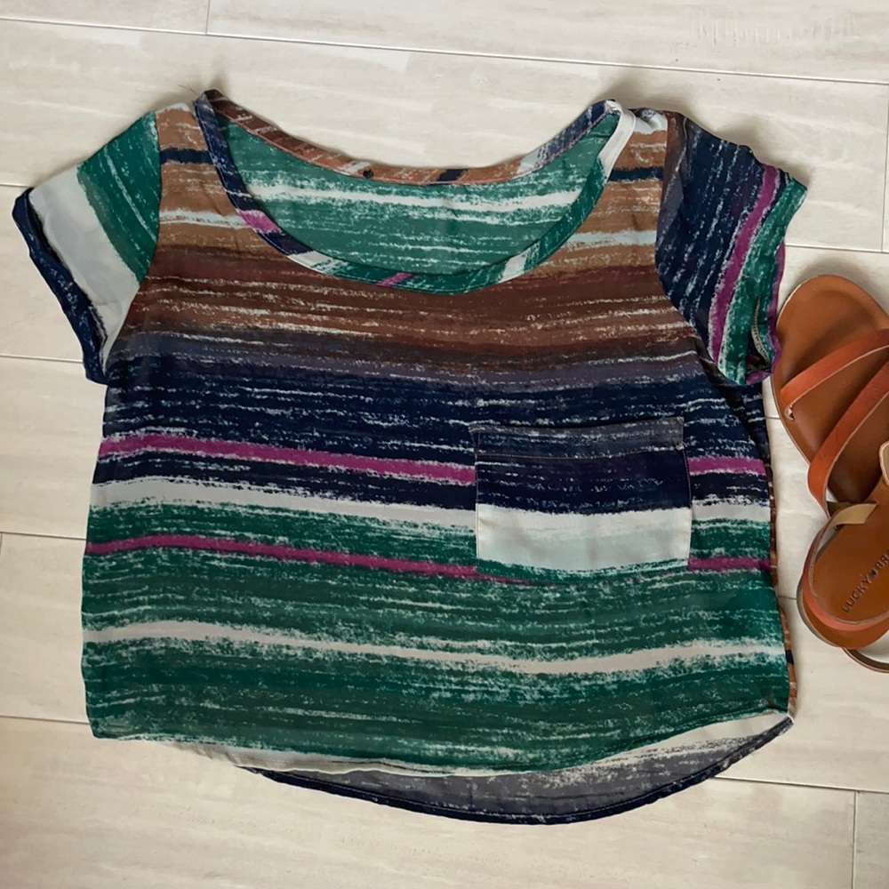 🍃🍂Sheer Striped Top 🍂🍃